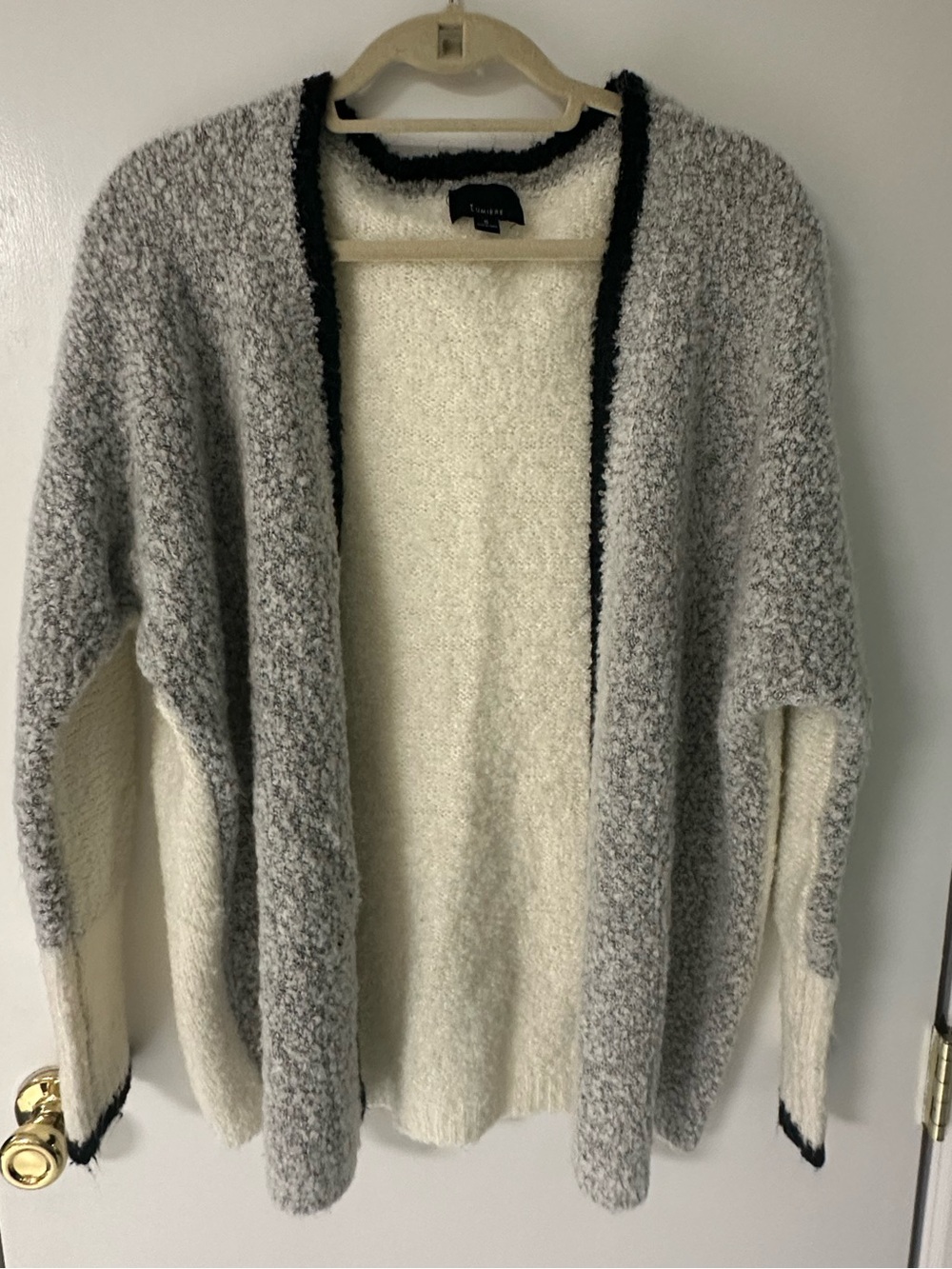 Nasty Gal Lumiére Color-block Boucle Sweater Cardigan